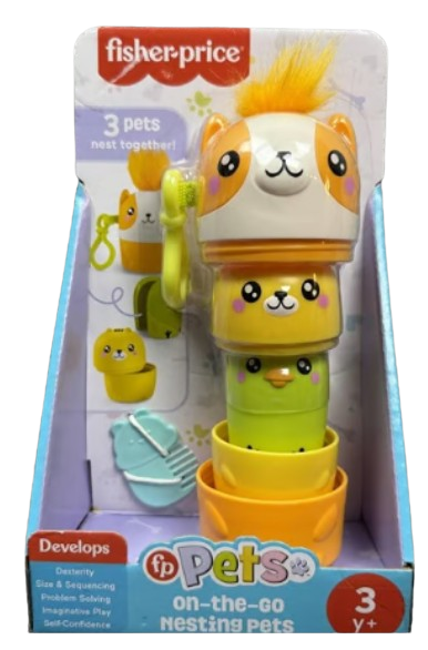HXP17 - Fisher-Price Fp Pets On-the-Go Nesting Pets Toy Set 3 Animals