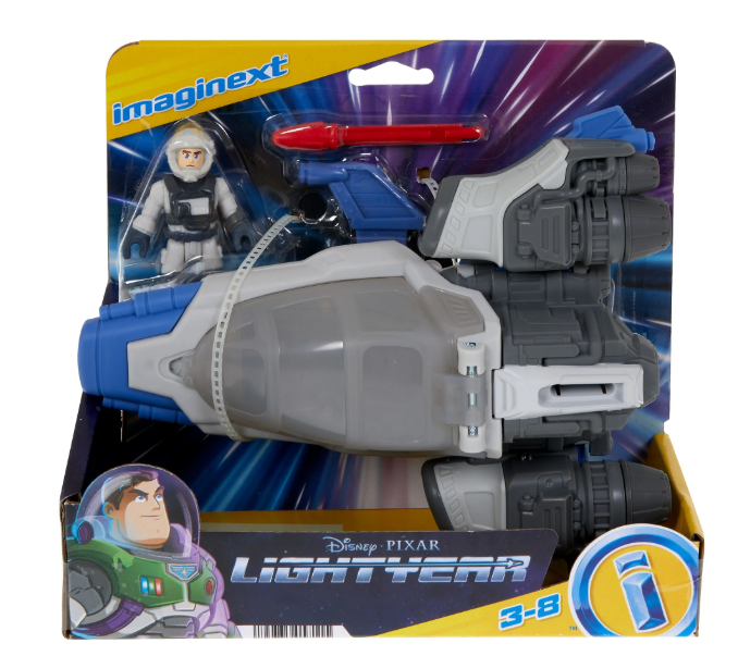HGT32 - Disney and Pixar Lightyear Imaginext Hyperspeed Explorer XL-01 Spaceship & Buzz Lightyear Figure Set