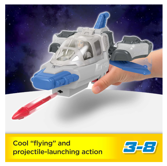 HGT32 - Disney and Pixar Lightyear Imaginext Hyperspeed Explorer XL-01 Spaceship & Buzz Lightyear Figure Set