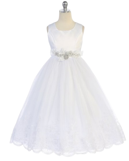 D3730 - Beautiful dress and scalloped lace trim along the bottom.