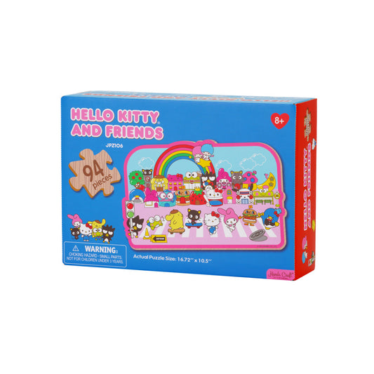 JPZ106 - Puzzle de madera, Hello Kitty y sus amigos - Calle con tiendas