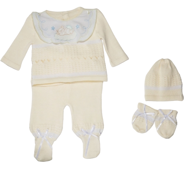 KR2501WB - Newborn Take Me Home Set - Stars Knitted