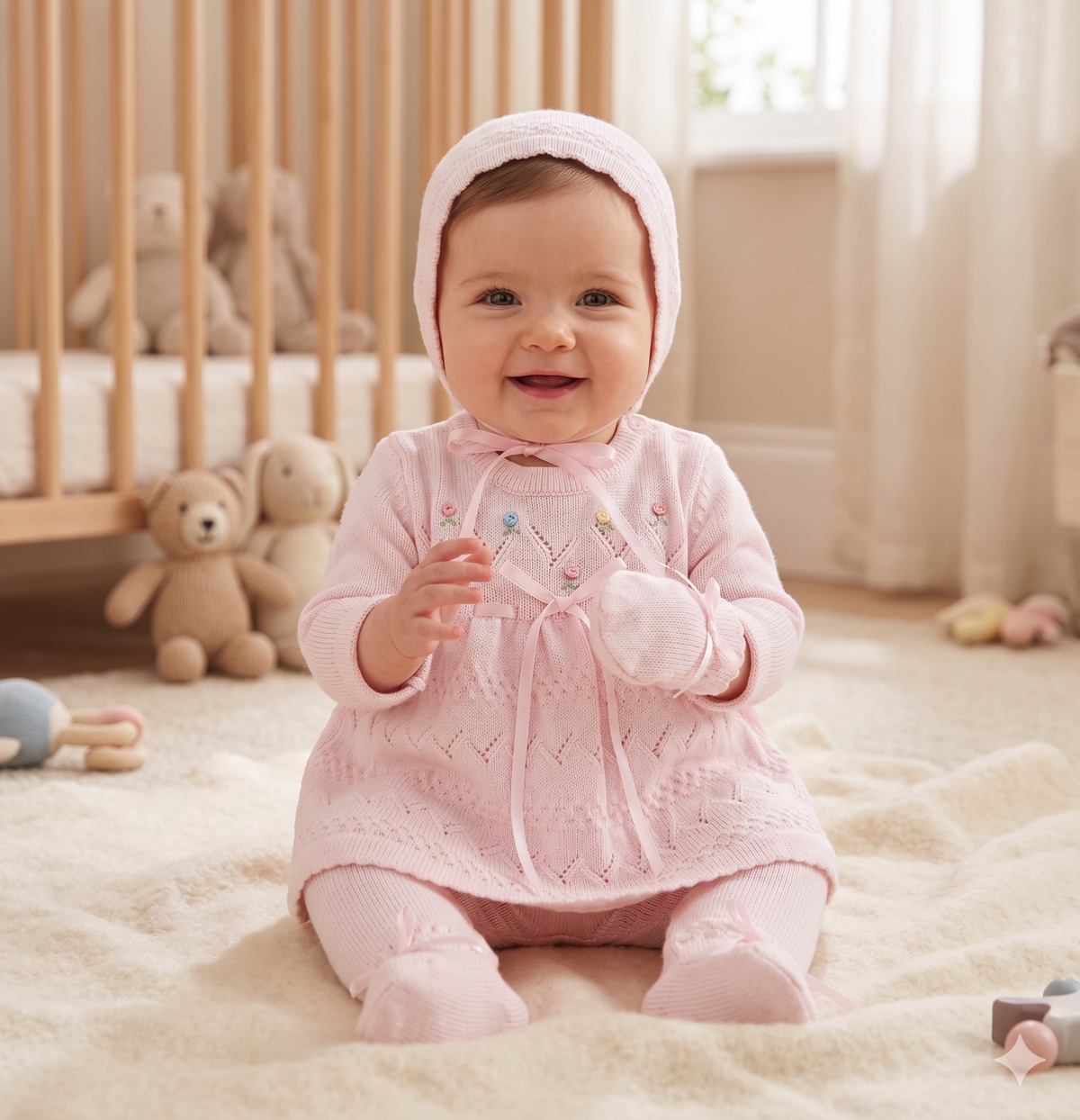 KR2512 - Newborn Take Me Home Set -Flower Girl