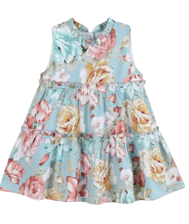 LC0032A - Lil Cactus Floral Print Ruffle Tiered Dress