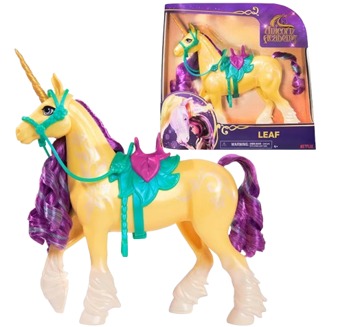 41213 - Unicorn Academy Leaf Unicorn with Head Movement and Riding Accessories