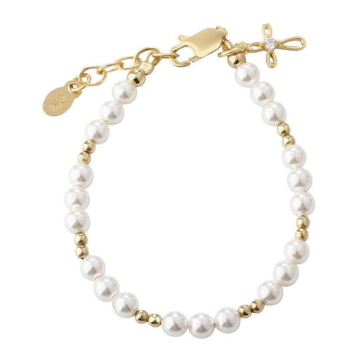 CMMAE - 14K Gold-Plated Baby Cross Bracelet