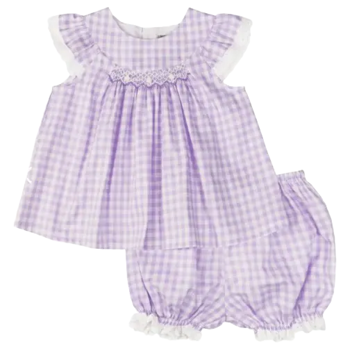 NP146 - Lavender Gingham Top & Bloomers Cadiz Boutique, Inc.