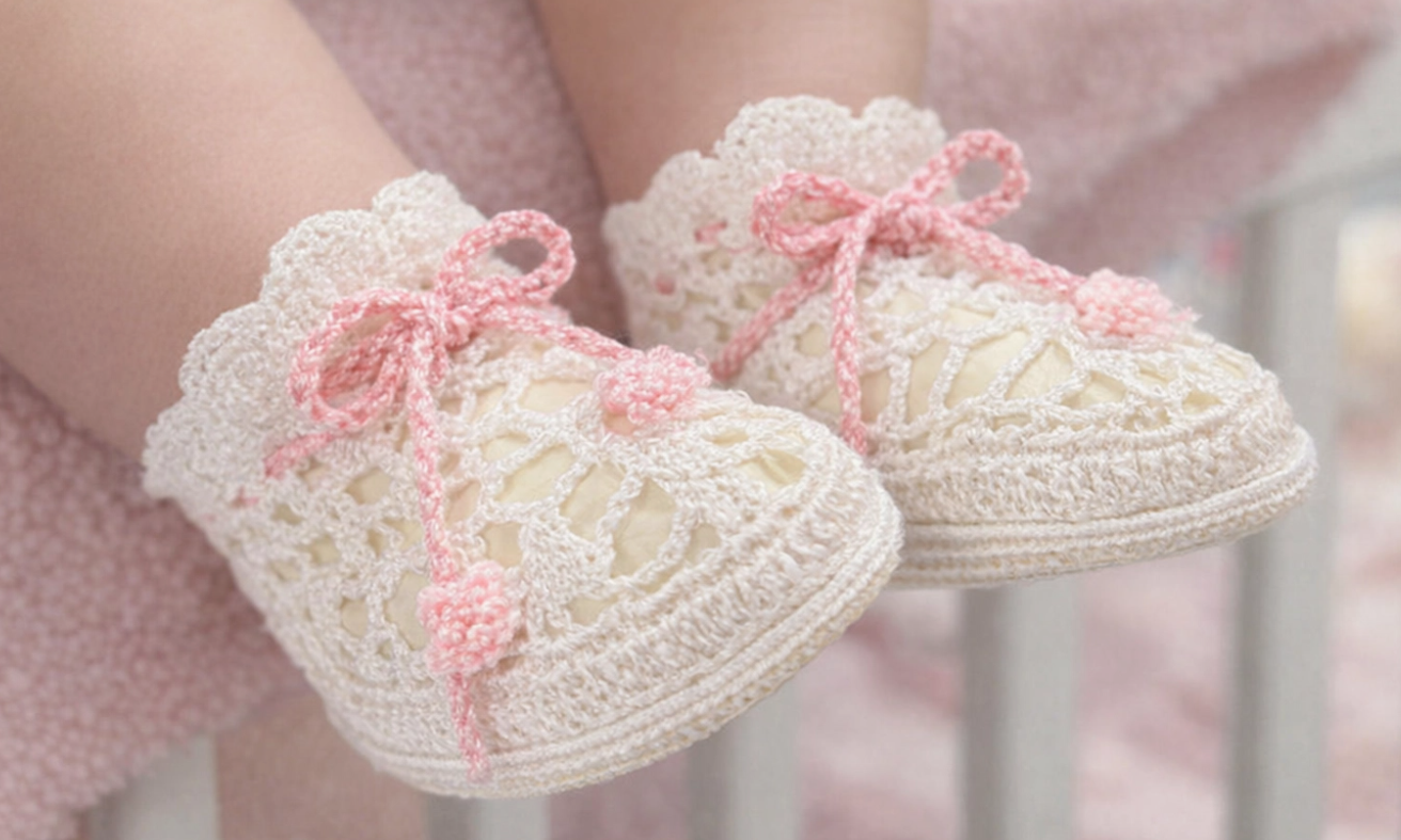PPHBB - Magnolia Bloom Heirloom Baby Booties