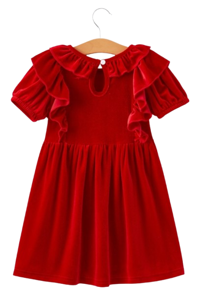 DRG42 - Vestido de terciopelo navideño para niñas