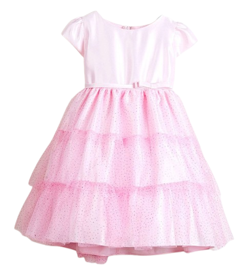 SK457 - Satin Dress With Tulle Accent