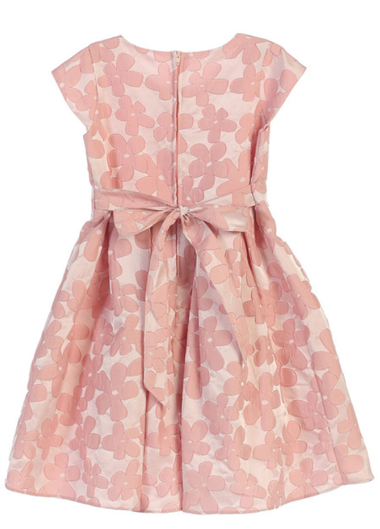 SK625 - Pink Raised Daisy Jacquard w/ Bow