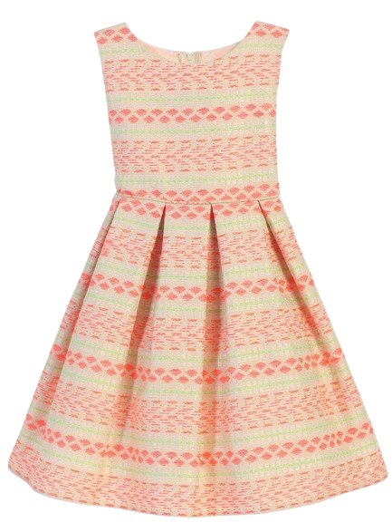 SK636 - Striped Neon Jacquard Dress