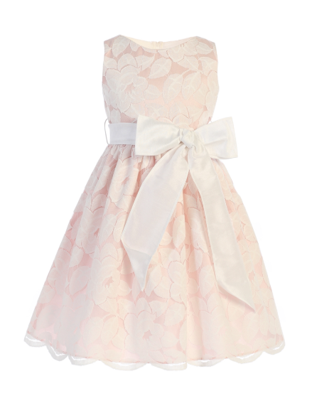 SK752 - Jasmine Lace Dress With Dupioni Bow
