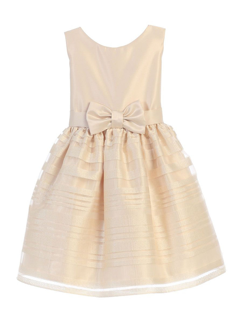 SKB677 - Satin & Striped Organza Skirt