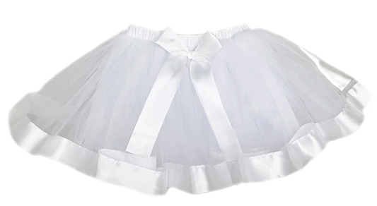 TT112W - White Wide Ribbon Tutu Skirt