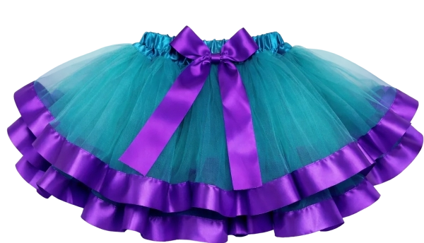 TT114TQ - Turquoise/Purple Ribbon Tutu Skirt