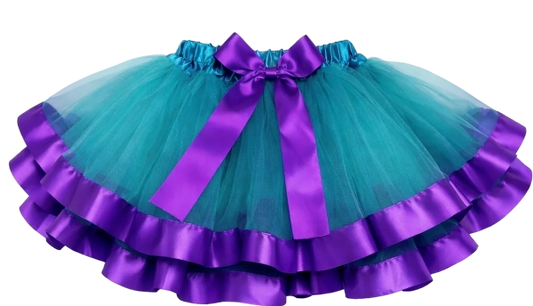 TT114TQ - Turquoise/Purple Ribbon Tutu Skirt