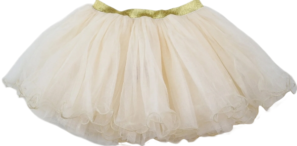 TT115BG - Gold Elastic Beige Tutu Skirt