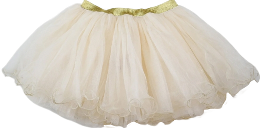 TT115BG - Gold Elastic Beige Tutu Skirt