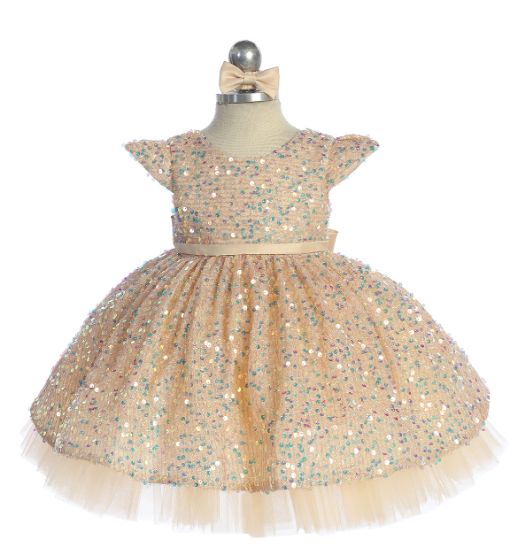 TT5853SG - Sequence Dress (Gold)