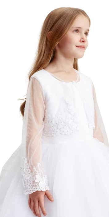 TT7913 - Girls Long Sleeve Bolero with Lace Appliqueb