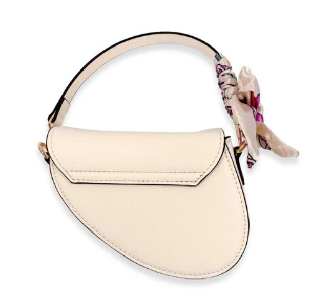 B1309I - Ivory Saddle Purse