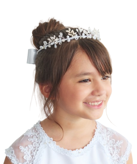 TT552 - Girls Flower Crown with Pearls