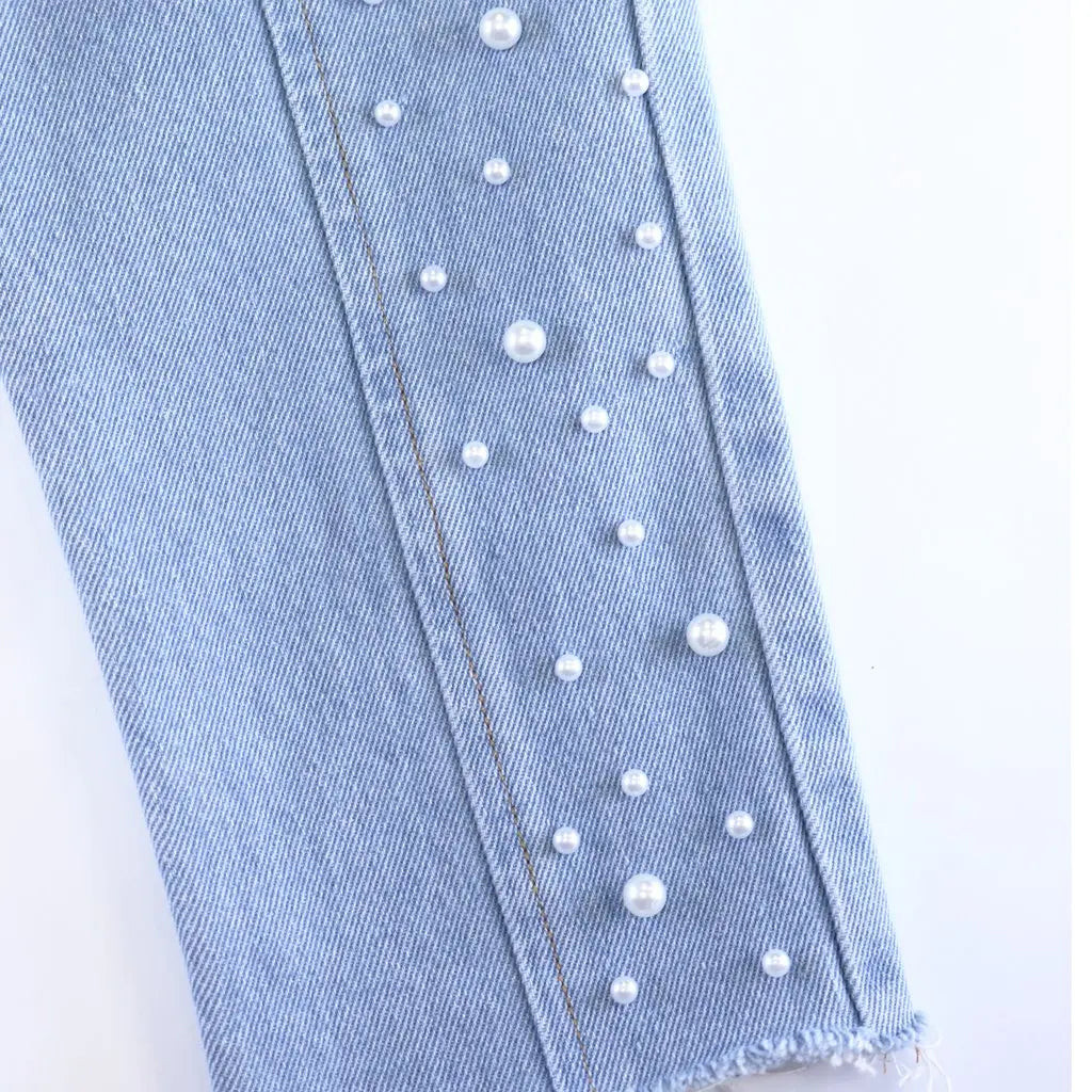 Doe A Deer - 12056 - Studded Pearl Jeans Cadiz Boutique, Inc.