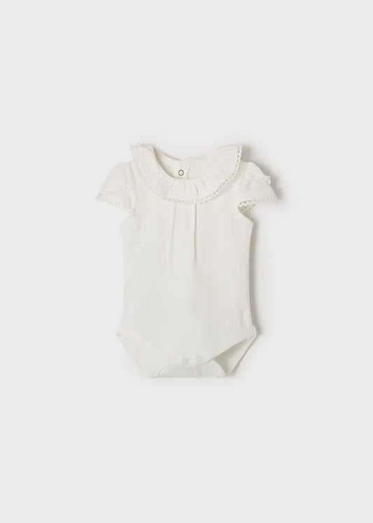 Mayoral 1712W - Bodysuit ECOFRIENDS newborn girl White Cadiz Boutique, Inc.