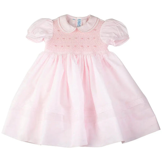 Feltman 17436FP - Smocked Rosebud Dress Pink Cadiz Boutique