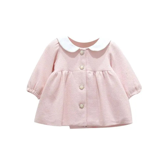 Spanish Style Baby Girl Bunny Pattern Long-sleeved Blouse Infant Easter Top - Pink Cadiz Boutique