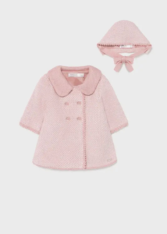 Mayoral 2403WR - Coat with matching bonnet - Pink Cadiz Boutique