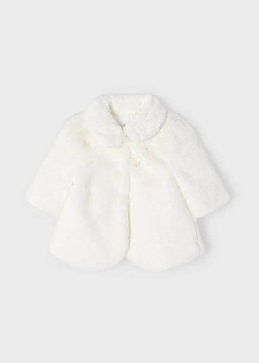 Mayoral 2405OW - Faux Fur Coat Off White Cadiz Boutique, Inc.