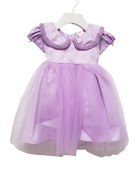 Lavender Tulle Dress with Pearls Cadiz Boutique