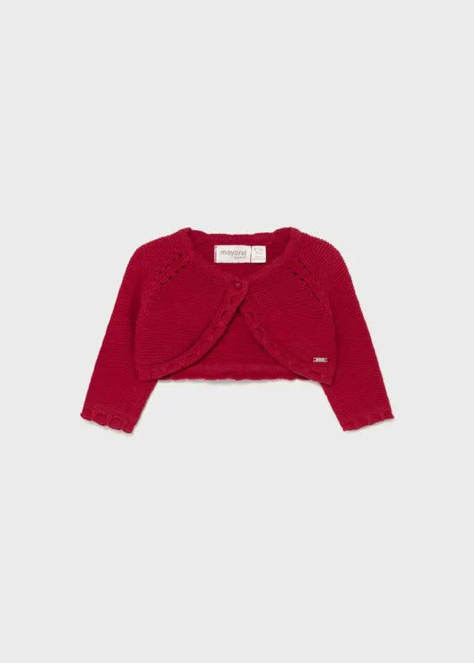 MAYORAL - 307R Red Knitted Short Cardigan Cadiz Boutique