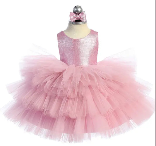 TT5790 - Metallic Bodice with Ruffle Skirt Pink Cadiz Boutique, Inc.