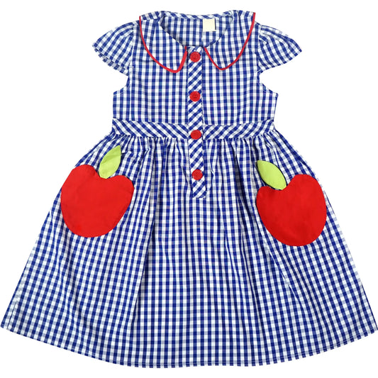 AKBS - Apple Pocket Blue Gingham Dress Cadiz Boutique, Inc.