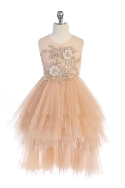 Embellished Applique Detachable Skirt Dress Cadiz Boutique