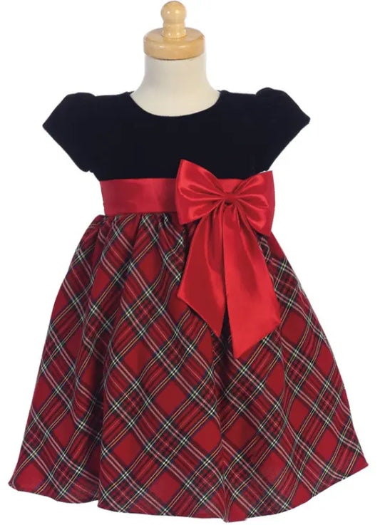 C510 - Lito Velvet Bodice With Plaid Skirt Cadiz Boutique, Inc.