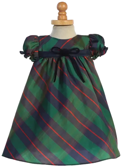 C537 - Lito Tafetta Blaid Baby Dress With Bow Cadiz Boutique, Inc.