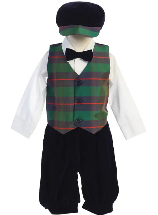 C568A - Lito Plaid Vest And Velvet Knicker Cadiz Boutique, Inc.