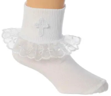 Embroidered Cross Socks - Girls Cadiz Boutique