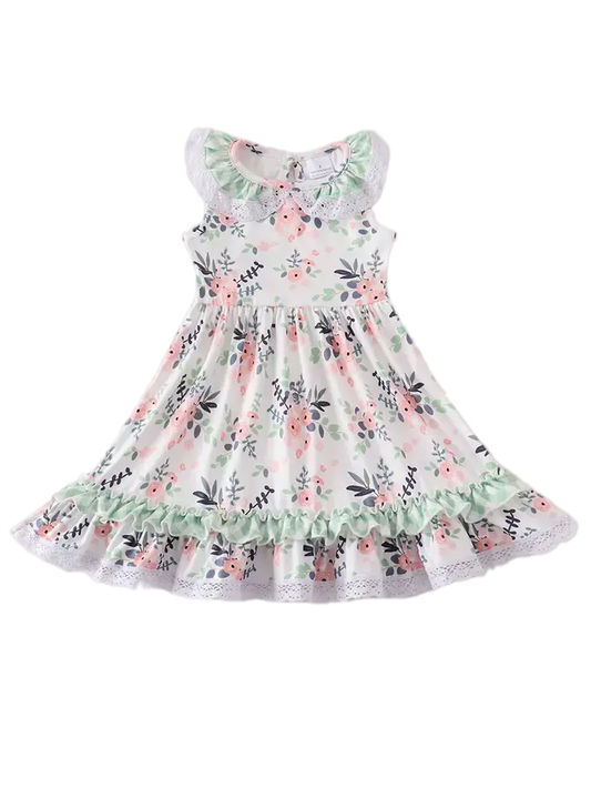 GFRD - Honeydew Green Floral Ruffle Dress Cadiz Boutique, Inc.