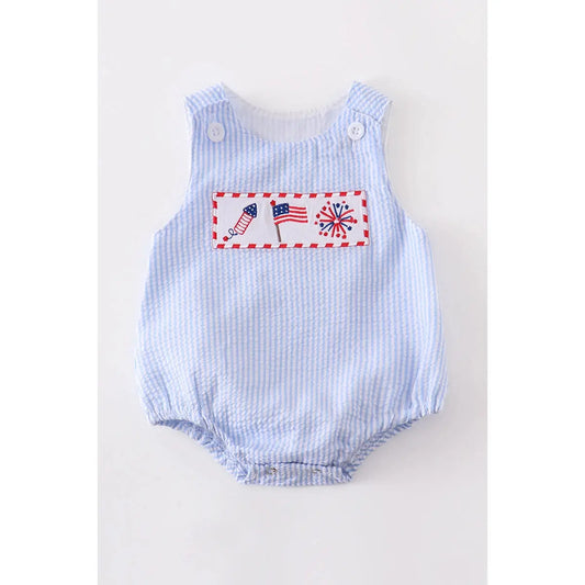 HDPEB - Patriotic Embroidered Boy Bubble Cadiz Boutique, Inc.