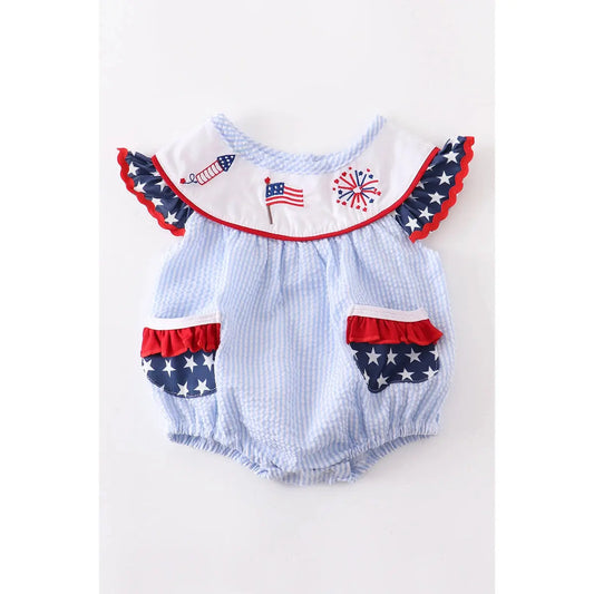 HDPG - Patriotic Embroidered Girl Bubble Cadiz Boutique, Inc.