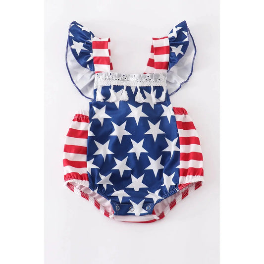 HDSS - Star & Stripe Ruffle Baby Romper Cadiz Boutique, Inc.