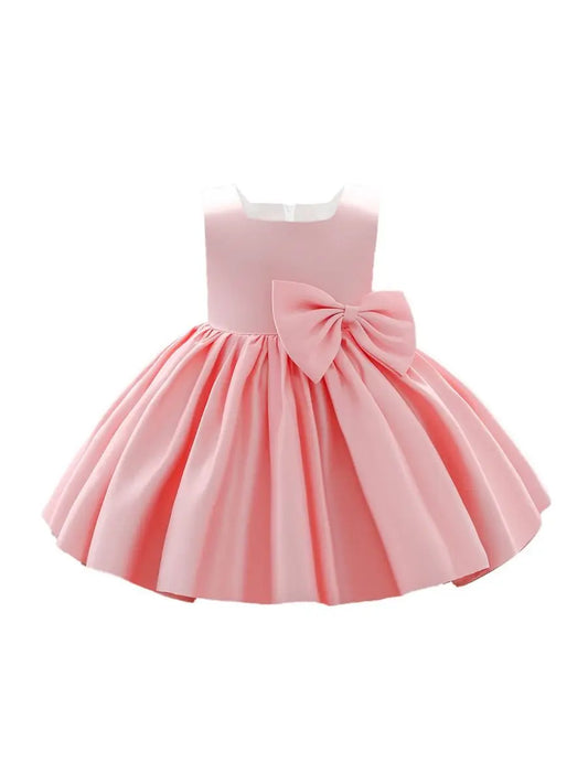 K28046P - Big Bow Front Sleeveless Girl Prom Dress Light Pink Cadiz Boutique, Inc.