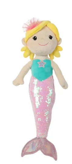 80731T - Linzy 20" Coral Mermaid Sequin Doll - Teal Cadiz Boutique, Inc.