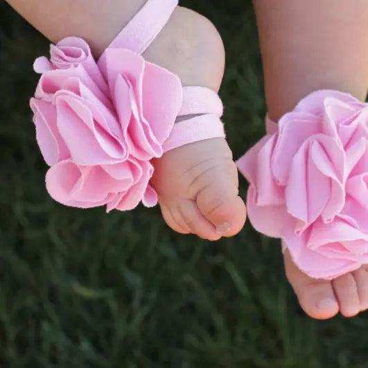 Toe Blooms - OG7 - Original Toe Blooms Handmade Heirloom Barefoot Baby Sandals Cadiz Boutique, Inc.