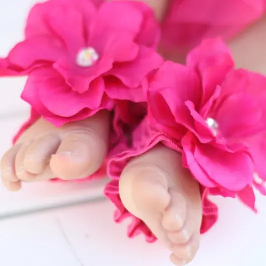 Toe Blooms - OG1 - Original Toe Blooms Handmade Heirloom Barefoot Baby Sandals Cadiz Boutique, Inc.